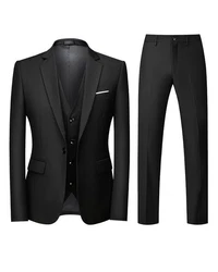 Allthemen Anzug Set Slim Fit ein Knopf Anzug für Hochzeit und Business Schwarz/Dunkelgrau