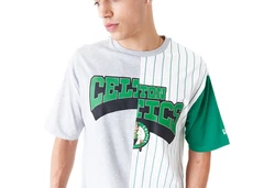 New Era T-Shirt NBA Boscel Half Pinstrip weiß/grün