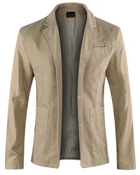 Allthemen Herren Sakko Slim Fit Sportsakko Khaki/Beige
