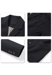 Allthemen Herren Sakko Slim Fit Sportsakko Dunkelblau/Hellblau/Blau