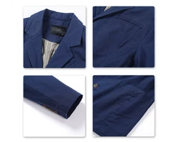 Allthemen Herren Sakko Slim Fit Sportsakko Dunkelblau/Blau/Hellblau