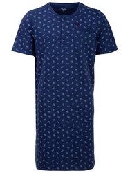 Henry Terre Nachthemd Kurzarm Dunkelblau/Blau