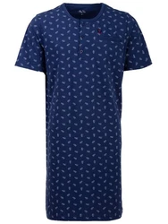 Henry Terre Nachthemd Kurzarm Dunkelblau/Blau