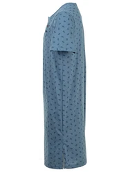 Henry Terre Nachthemd Kurzarm Blau/Hellblau/Grau