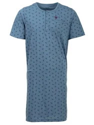 Henry Terre Nachthemd Kurzarm Blau/Hellblau/Grau