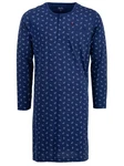 Henry Terre Nachthemd Langarm Dunkelblau/Hellblau/Blau