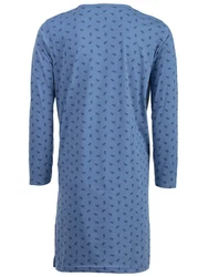 Henry Terre Nachthemd Langarm Hellblau/Blau