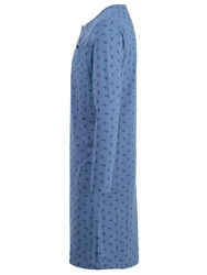 Henry Terre Nachthemd Langarm Hellblau/Blau