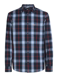 Langarmhemd TJM REG POPLIN CHECK SHIRT mit Logostickerei