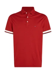 Tommy Hilfiger Poloshirt Interlock Sleeve Detail Reg Polo Rot/Dunkelrot