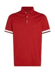 Tommy Hilfiger Poloshirt Interlock Sleeve Detail Reg Polo Rot/Dunkelrot