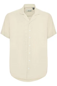 Blend Kurzarmhemd BHShirt Khaki/Weiß/Beige
