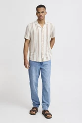 Blend Kurzarmhemd BLEND BHShirt Beige/Gelb/Grün/Creme/Weiß/Braun