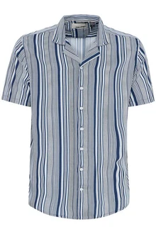 Blend Kurzarmhemd BLEND BHShirt Blau/Grün