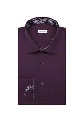 seidensticker Businesshemd Regular Langarm Kentkragen Uni Bordeaux/Lila/Dunkelrot/Dunkelblau