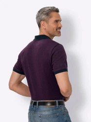 Sieh an! T-Shirt Poloshirt Dunkelblau/Dunkelrot/Lila