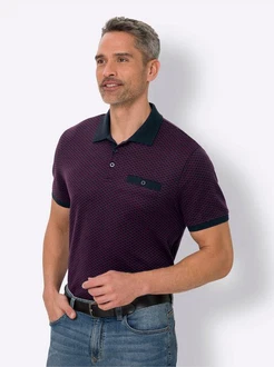 Sieh an! T-Shirt Poloshirt Dunkelblau/Dunkelrot/Lila Sieh an! T-Shirt Poloshirt Dunkelblau/Dunkelrot/Lila