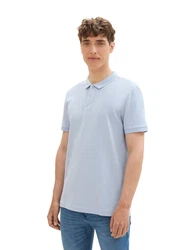 TOM TAILOR Denim Poloshirt mit Logo-Print Hellblau/Blau/Grau
