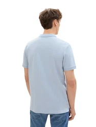 TOM TAILOR Denim Poloshirt mit Logo-Print Hellblau/Blau/Grau