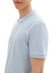 TOM TAILOR Denim Poloshirt mit Logo-Print Hellblau/Blau/Grau