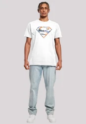 F4NT4STIC T-Shirt DC Comics Superman Logo Superheld Herren Hellblau/Weiß/Grau/Orange/Creme/Braun