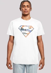 F4NT4STIC T-Shirt DC Comics Superman Logo Superheld Herren Hellblau/Weiß/Grau/Orange/Creme/Braun