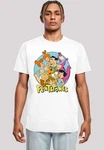 F4NT4STIC T-Shirt Die Familie Feuerstein Group Circle Print Weiß/Lila/Beige/Gelb