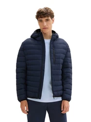 TOM TAILOR Denim Jacke mit Kapuze Dunkelblau/Blau