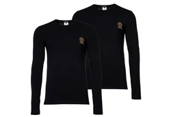 Versace T-Shirt Herren Langarmshirt TOPEKA Schwarz/Dunkelblau