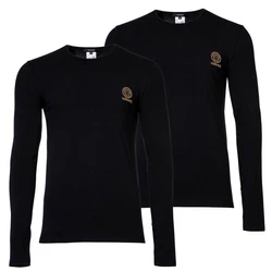 Versace T-Shirt Herren Langarmshirt TOPEKA Schwarz/Dunkelblau
