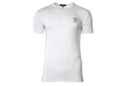 Versace T-Shirt Herren T-Shirt, 2er Pack, Rundhals Schwarz/Weiß/Dunkelblau/Lila