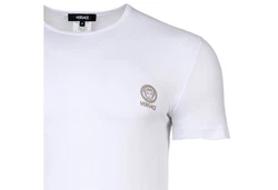 Versace T-Shirt Herren T-Shirt - Unterhemd, Rundhals, Stretch Weiß/Creme/Grau