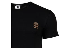 Versace T-Shirt Herren T-Shirt - Unterhemd, Rundhals, Stretch Schwarz/Dunkelblau