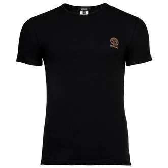 Versace T-Shirt Herren T-Shirt - Unterhemd, Rundhals, Stretch Schwarz/Dunkelblau