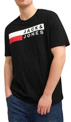 Jack & Jones Print-Shirt T-Shirt Schwarz/Hellblau/Blau