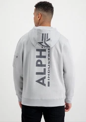 ALPHA INDUSTRIES Sweatshirt hellgrau/rot/weiß