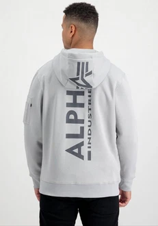ALPHA INDUSTRIES Sweatshirt hellgrau/rot/weiß ALPHA INDUSTRIES Sweatshirt hellgrau/rot/weiß