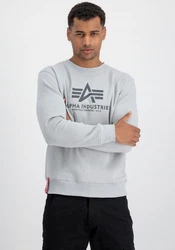 Alpha Industries Sweatshirt Basic Sweater Hellgrau/Grau/Rot/Weiß