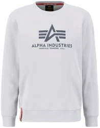 Alpha Industries Sweatshirt Basic Sweater Hellgrau/Grau/Rot/Weiß