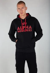 Alpha Industries Hoodie Foam Print Rot/Schwarz