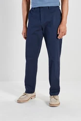 Next Chinohose Straight Fit Stretch-Chinohose Dunkelblau/Blau