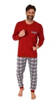 Normann Pyjama Herren Schlafanzug mit Bndchen Dunkelrot/Rot/Bordeaux