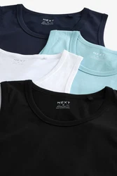 Next Unterhemd 4er-Pack Dunkelblau/Blau/Weiß/Hellblau