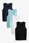 Next Unterhemd 4er-Pack Dunkelblau/Blau/Weiß/Hellblau