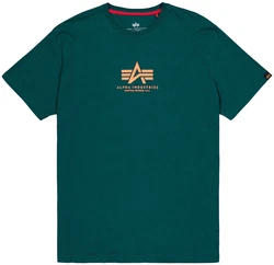 Alpha Industries Rundhalsshirt Basic T Dunkelgrün/Grün/Türkis