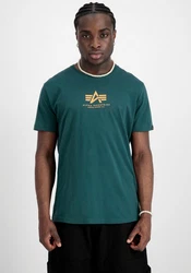 Alpha Industries Rundhalsshirt Basic T Dunkelgrün/Grün/Türkis
