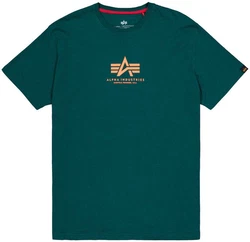 Alpha Industries Rundhalsshirt Basic T Dunkelgrün/Grün/Türkis