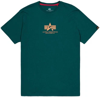 Alpha Industries Rundhalsshirt Basic T Dunkelgrün/Grün/Türkis
