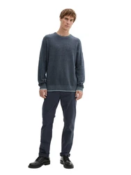 TOM TAILOR Hose Chinohose Dunkelblau/Grau