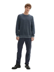 TOM TAILOR Hose Chinohose Dunkelblau/Grau